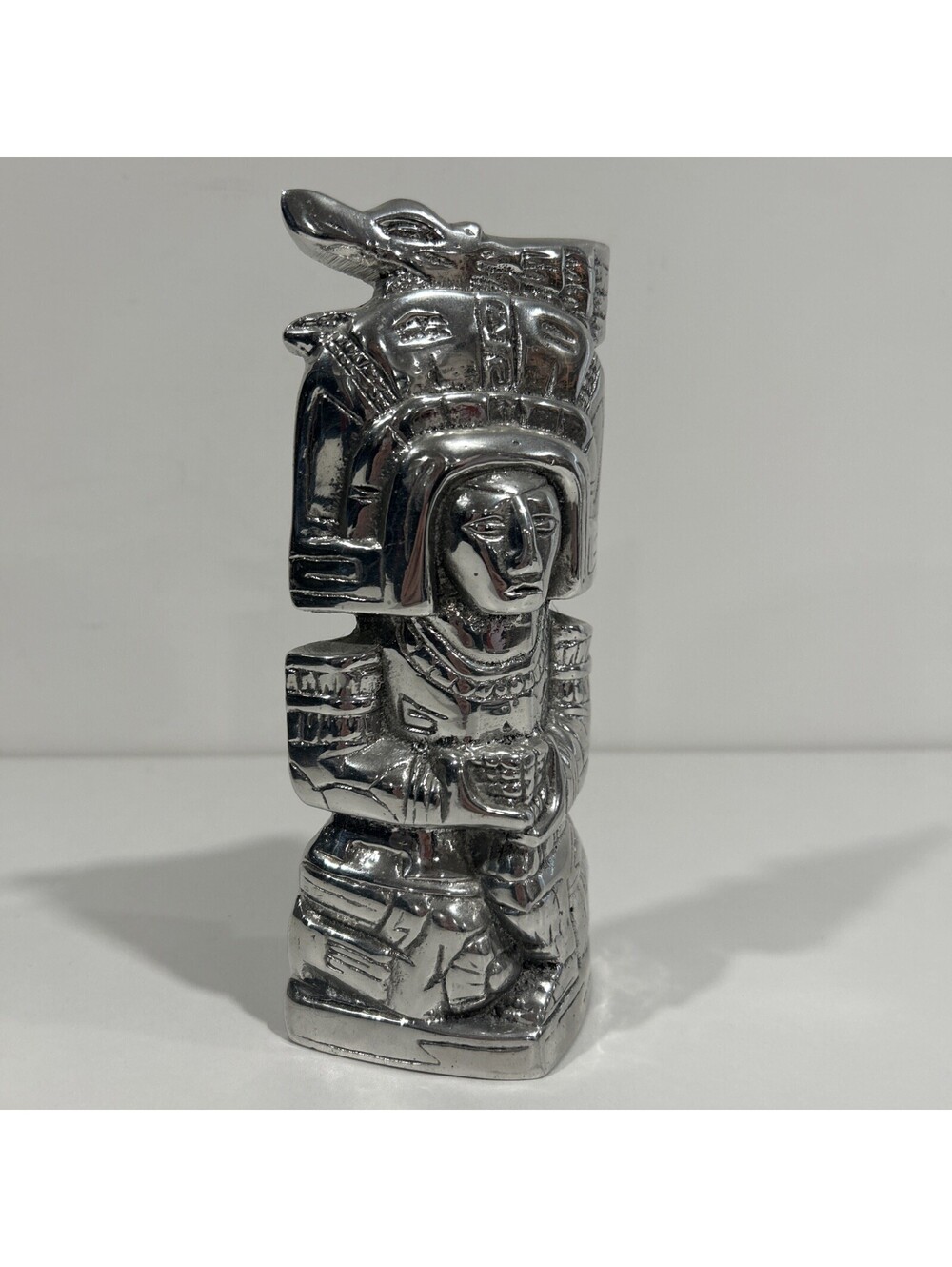 D’Argenta Atlante de Tula Figurine Polished Idol Handcrafted Mexico Metal